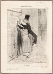 Muž z plakátu, deska 17 z Bohémiens de Paris od Honoré Victorin Daumier