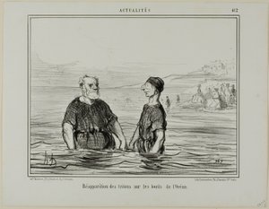 Znovuobjevení mořských tritónů, deska 412 z Actualités od Honoré Victorin Daumier