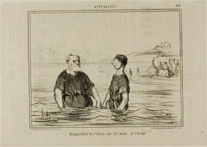 Znovuobjevení mořských tritónů, deska 412 z Actualités od Honoré Victorin Daumier
