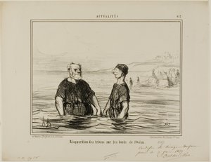 Znovuobjevení mořských tritónů, deska 412 z Actualités od Honoré Victorin Daumier
