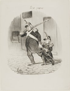Den velkého průvodu, deska 6 od Les Papas od Honoré Victorin Daumier