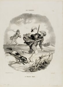 Lovec, deska 4 z La Chasse od Honoré Victorin Daumier