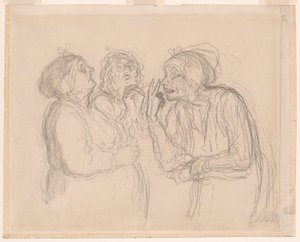 Tři drbny od Honoré Victorin Daumier