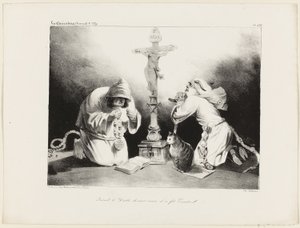 Když ďábel zestárl, stal se poustevníkem, deska 476 od Honoré Victorin Daumier