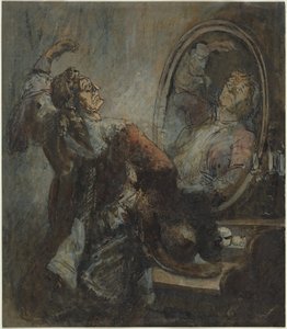 Herec pózující před zrcadlem od Honore Daumier