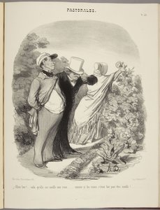 No to potěš!... ona mi trhá růži... jako by růže byly stvořeny k trhání!... od Honoré Daumier