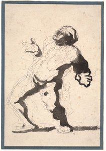 Herec (pero, inkoust a mytí na papíře) od Honoré Daumier