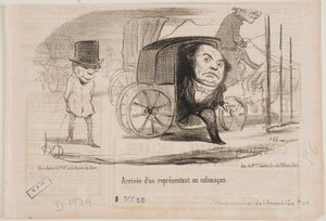 Příjezd poslance v kočáře, zvaném hlemýžď od Honoré Daumier