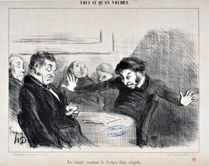 Umělecké dílo Honore Daumiera (1808-1879). Charivari pochází z roku 1852: Serie ALL CE QU