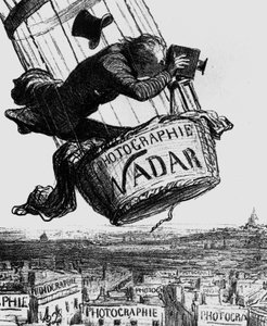 Karikatura Gaspard-Felix Tournachon, aka Nadar (1820-1910) 1862 (rytina) od Honoré Daumier