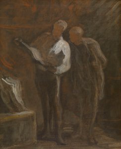 Sbírání rytin, cca 1870-73 (olej na plátně) od Honore Daumier