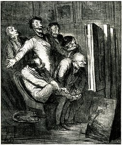 Kritici před obrazem od Honore Daumier