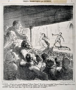 Dramatická skica: „“ Byl to váš milenec Madame ... ““ Rytina Honore Daumiera (1808-1879) v „“ Le Charivari “. Palais Longchamp, Muzeum výtvarných umění v Marseille. od Honoré Daumier