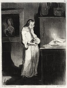 Humanitární spisovatelka oddávající se muži... od Honoré Daumier