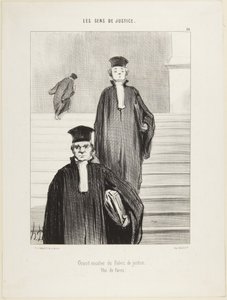 Velké schodiště Justičního paláce, pohled zepředu, číslo 36 ze série Lidé spravedlnosti od Honoré Daumier