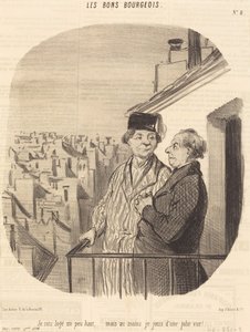 Bydlím trochu vysoko... ale... užívám si hezký výhled! od Honoré Daumier