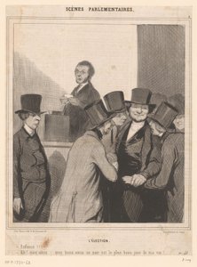 Karikatura dvou kandidátů po výsledku voleb od Honoré Daumier