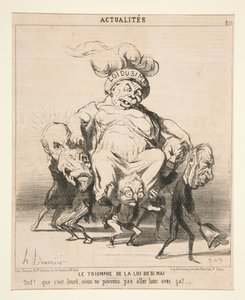Triumf zákona z 31. května. Uf! ... to je těžké, s tím se daleko nedostaneme! ... Deska 256 ze série Aktuality (Zprávy dne) od Honoré Daumier