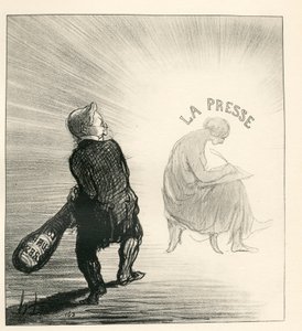 Le Charivari, satirický v B & W od Honoré Daumier