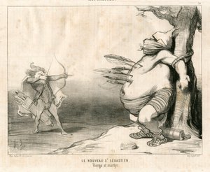 Le Charivari, satirický v B & W od Honoré Daumier