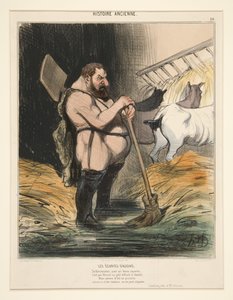 Augiášovy chlévy. Stát se čističem pro skvělého hrdinu, ze Starověkých dějin od Honoré Daumier