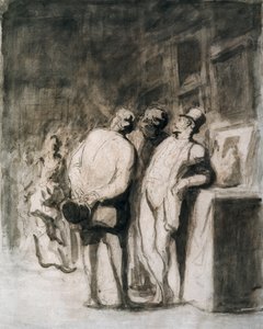 Tři fajnšmekři. Kresba Honore Daumiera (1808-1879), francouzské umění, realismus 19. století. Art Institute of Chicago (USA). od Honoré Daumier