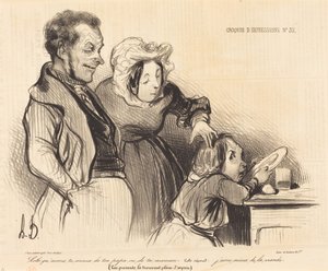 Lolo, koho máš raději, tatínka nebo maminku... od Honoré Daumier