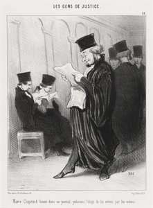 Mistr Chapotard čte... chválu na sebe sama... od Honoré Daumier