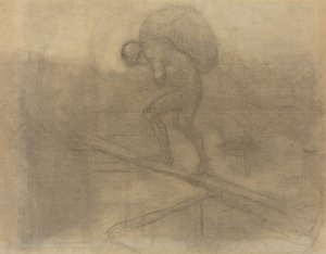 Muž nesoucí pytel od Honoré Daumier