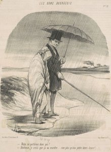 Takže neodjedeme! - Hortense, myslím, že to zabere ... Jen malou půlhodinku! od Honoré Daumier