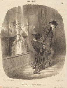 Ach! Tatínku... jaká krásná žena! od Honoré Daumier