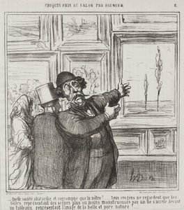 Náčrt vytvořený v Salonu Daumierem, č. 6: Jen se podívejte, v jakém zdegenerovaném a zkaženém světě žijeme. . . od Honoré Daumier