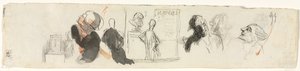 Náčrtky různých figurek (verze) od Honoré Daumier