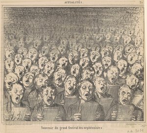 Suvenýr na velký festival orfeonistů od Honoré Daumier