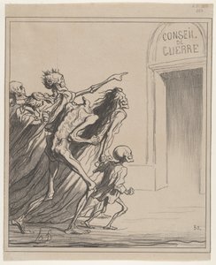 Svědci - Válečná rada od Honoré Daumier