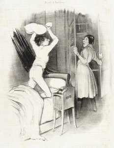 Théâtre du Vaudeville - Po půlnoci od Honoré Daumier