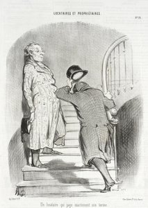 Nájemník, který přesně platí nájem od Honoré Daumier