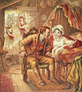 The Birth of Tom Thumb, ilustrace z obrázkové knihy Our Nurses, ryté Kronheim & Co., 1869