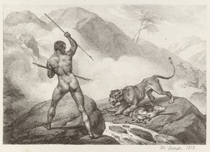 Africký lovec od Emile Jean Horace Vernet