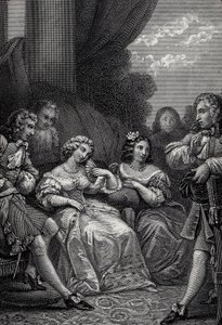 Misantrop nebo zamilovaný Atrabilaire – rytina z „Díla“ Jean-Baptiste Poquelin dit Moliere (Jean Baptiste Poquelin od Emile Jean Horace Vernet