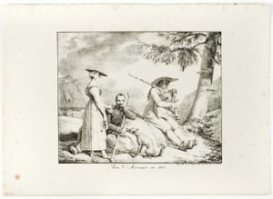 Auvergneská scéna v roce 1845 od Emile Jean Horace Vernet