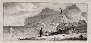 Pohled na mořský přístav od Emile Jean Horace Vernet