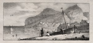 Pohled na mořský přístav. od Emile Jean Horace Vernet