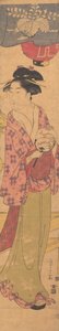 Dívka s fanouškem, ca. 1780. od Hosoda Eishi
