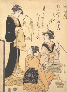 Skořápka vrby Yanagi-kai, z nepojmenované sady krasotisků na téma S..., ca. 1791. od Hosoda Eishi