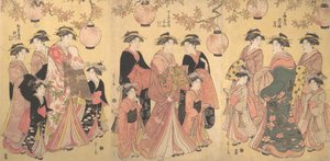 Yoshiwara Parade na podzim, ca. 1793. od Hosoda Eishi