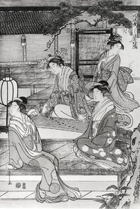 Žena hrající Koto od Hosoda Eishi