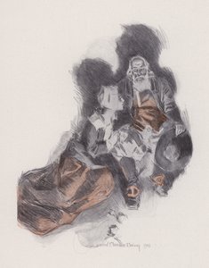 Ilustrace k Evangeline, A Tale of Arcadie, Henry Wadsworth Longfellow (litho)