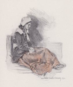 Ilustrace k Evangeline, A Tale of Arcadie, Henry Wadsworth Longfellow (litho)