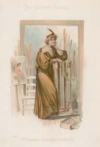 Portrét ženy v celé délce (barevná litografie) od Howard Davie